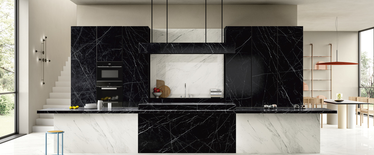 Kitchen countertops Effect Marble dark marquina