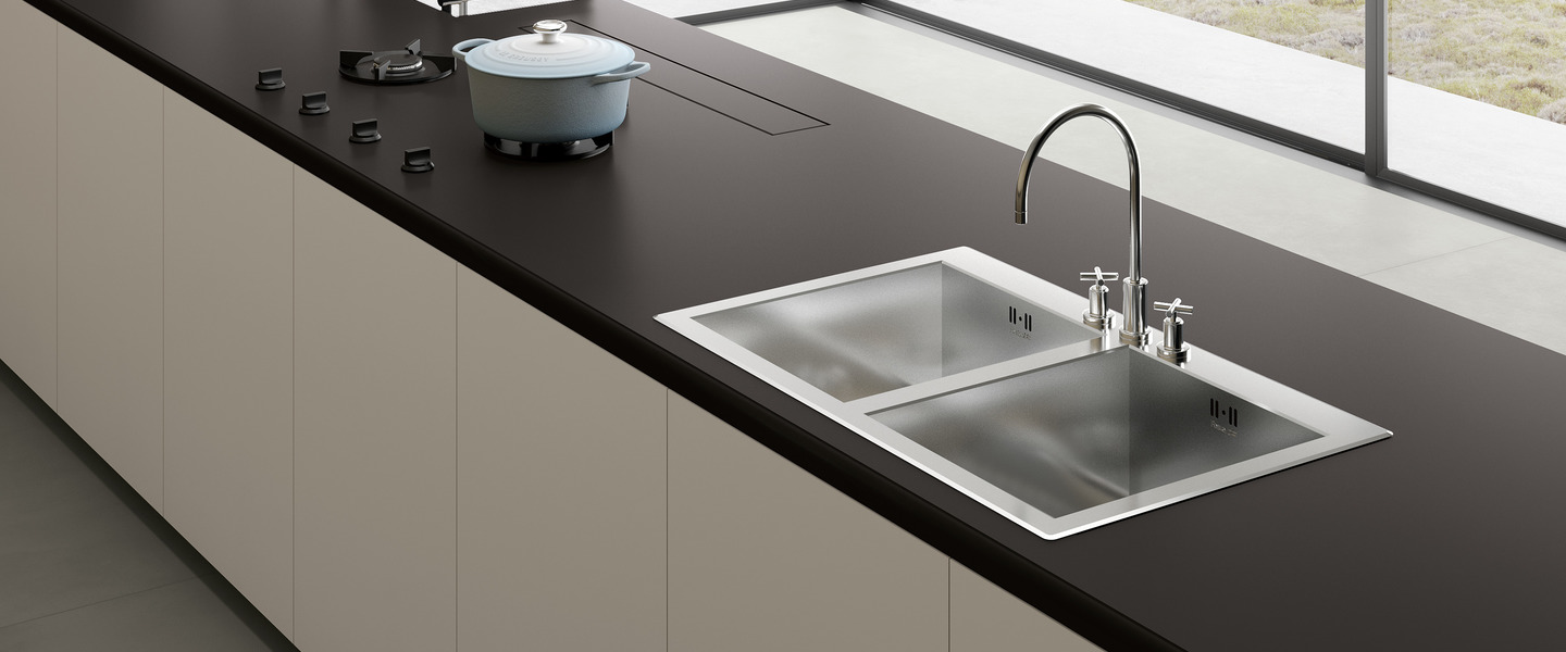 Kitchen countertops Effect Cement / Resin noir intenso