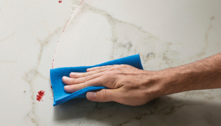 removing stains from porcelain stoneware countertops